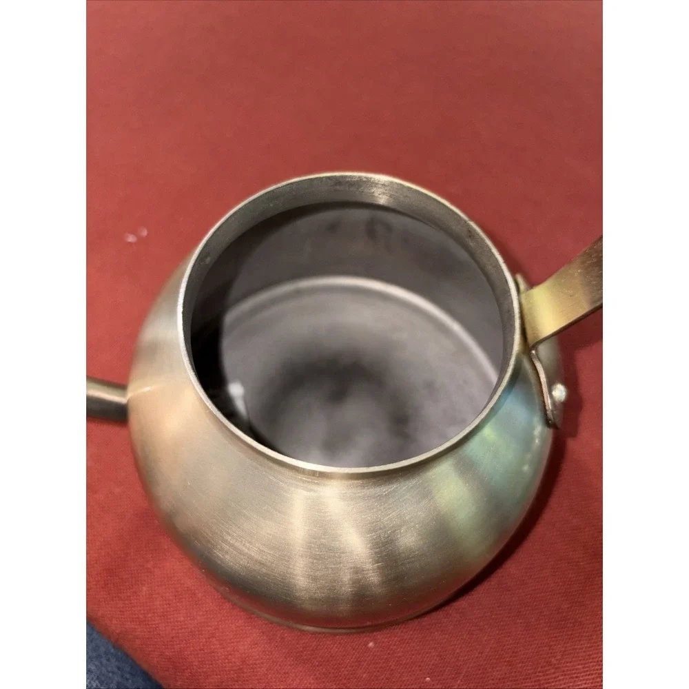 ROSE & FITZGERALD BRUSHED GOLD KETTLE Slender Spout Minimalist Handle 1 Liter